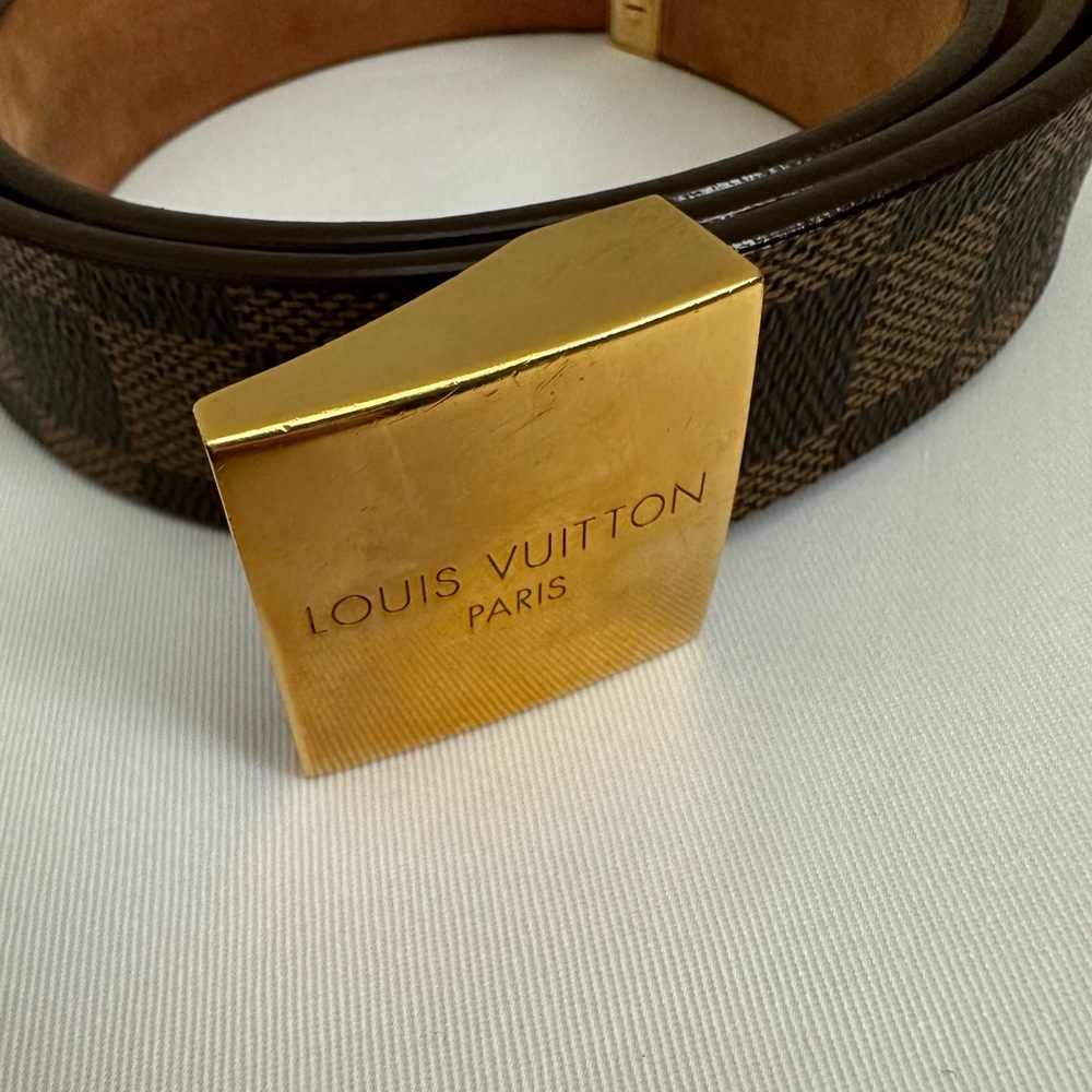 Pre-owned authentic Louis Vuitton Damier belt - Picture 2 of 11